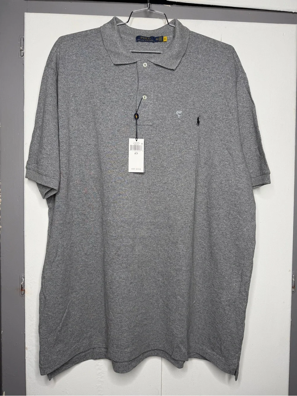 Polo Ralph Lauren Mens Short Sleeve Polo Shirt 2XLT Tall Heather Gray NWT